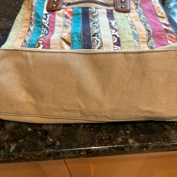 Bongo Y2K patchwork canvas tote. EUC. Boho. Hippie. Pockets and storage. Artsy - Picture 11 of 15